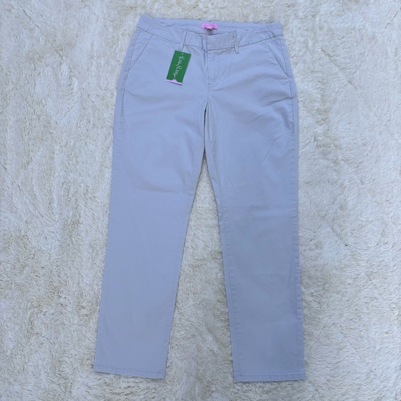 Lilly Pulitzer | seaside grey Shana stretch crop pants career casual basics - Picture 2 of 5